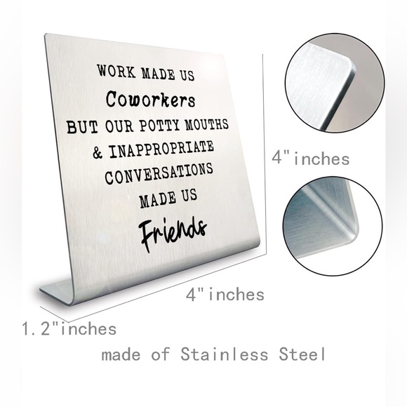 Silver Desk Sign with Humorous Quote - Picture 2 of 3